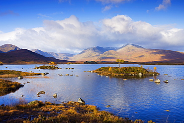 Lochan Nah Achlaise on Rannoch Moor in the autumn, Highlands, Scotland, United Kingdom, Europe