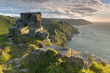 Dramatic North Devon coast at Valley of Rocks, Exmoor National Park, Devon, England, United Kingdom, Europe