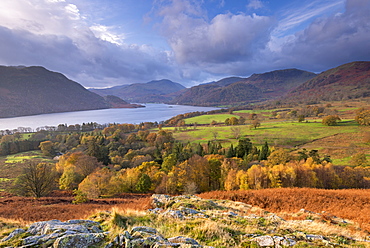 Autumnal view towards Ullswater in the Lake District National Park, Cumbria, England, United Kingdom, Europe