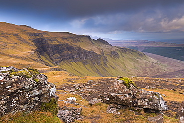 Trotternish mountain range on the Isle of Skye, Inner Hebrides, Scotland, United Kingdom, Europe