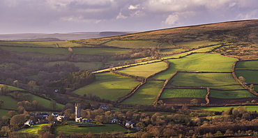 The picturesque village of Widecombe-in-the-Moor, Dartmoor National Park, Devon, England, United Kingdom, Europe