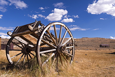 Old wooden wagon in Bodie Ghost Town, California, United States of America, North America