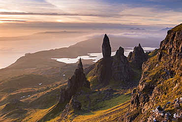 Beautiful morning light over the Old Man of Storr on the Isle of Skye, Inner Hebrides, Scotland, United Kingdom, Europe