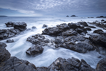 Dramatic rocky Cornish coastline at Priest's Cove, Cornwall, England, United Kingdom, Europe