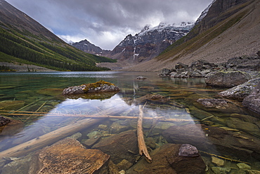 Crystal clear water at Lower Consolation Lake in the Canadian Rockies, Banff National Park, UNESCO World Heritage Site, Alberta, Canada, North America