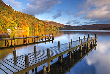 Jetties on Ullswater in the Lake District National Park, Cumbria, England, United Kingdom, Europe