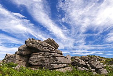 Granite outcrop near Saddle Tor in Dartmoor National Park, Devon, England, United Kingdom, Europe