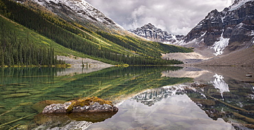 Beautiful mountain reflections in Lower Consolation Lake in the Canadian Rockies, Banff National Park, UNESCO World Heritage Site, Alberta, Canada, North America