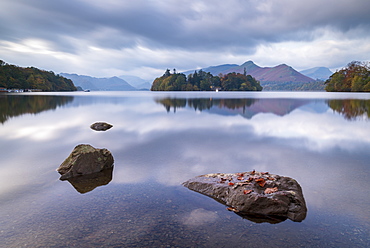 Tranquil morning at Derwent Water in the Lake District National Park, UNESCO World Heritage Site, Cumbria, England, United Kingdom, Europe