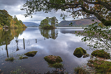 Early morning on the shores of Derwent Water in the Lake District National Park, UNESCO World Heritage Site, Cumbria, England, United Kingdom, Europe