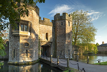 Gatehouse of the Bishop's Palace in Wells, Somerset, England, United Kingdom, Europe