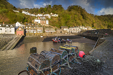 Clovelly harbour at dawn, North Devon, England, United Kingdom, Europe