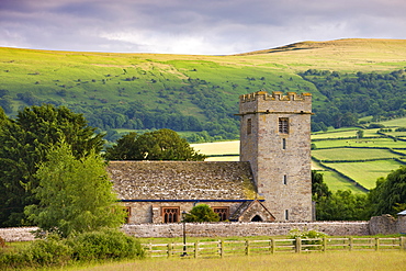 Llanhamlach church near Brecon in the Brecon Beacons National Park, Powys, Wales, United Kingdom, Europe