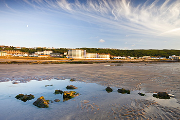 Low tide late on a summer evening at Westward Ho!, Devon, England, United Kingdom, Europe