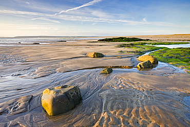 Low tide on the beach at Westward Ho!, Devon, England, United Kingdom, Europe