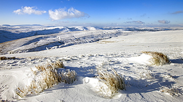 Snow scenes on the mountain slopes of Pen y Fan, Brecon Beacons National Park, Powys, Wales, United Kingdom, Europe