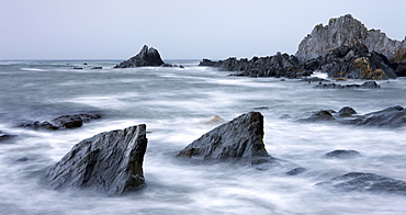 Stormy evening at Rockham Bay, North Devon, England, United Kingdom, Europe