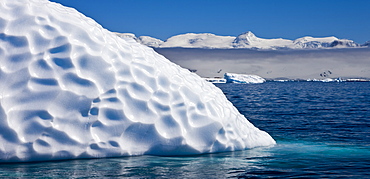 Unusual textured iceberg off the Antarctic Peninsula, Antarctica, Polar Regions