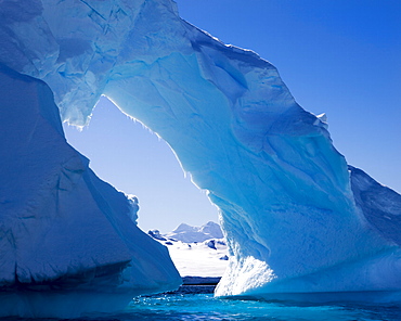 Iceberg arch, Antarctic Peninsula, Antarctica, Polar Regions