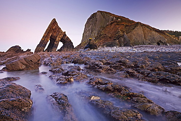 Blackchurch Rock on Mouth Mill Beach, North Devon, England, United Kingdom, Europe