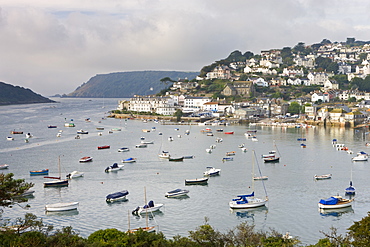 Salcombe and the Kingsbridge Estuary from Snapes Point, South Hams, Devon, England, United Kingdom, Europe