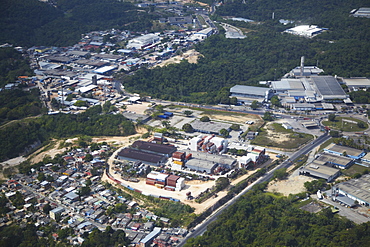 Aerial view of industrial estate, Manaus, Amazonas, Brazil, South America 