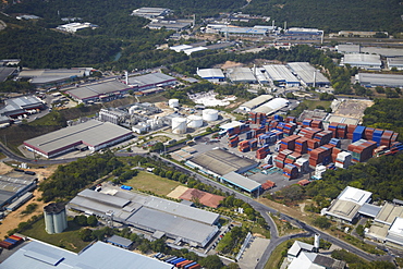 Aerial view of industrial estate, Manaus, Amazonas, Brazil, South America 