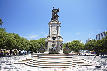 Monument in Praca Sao Sebastiao (St. Sebastian Square), Manaus, Amazonas, Brazil, South America 