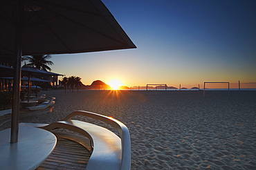 Sunrise on Copacabana beach, Rio de Janeiro, Brazil, South America 