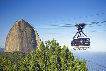 Cable car at Sugar Loaf Mountain (Pao de Acucar), Urca, Rio de Janeiro, Brazil, South America 