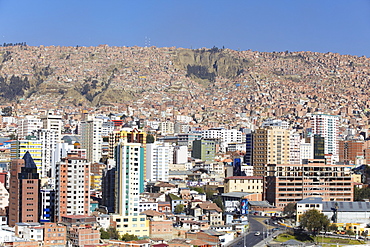 View of downtown La Paz, Bolivia, South America