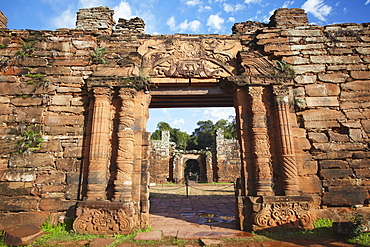 Ruins of mission at San Ignacio Mini, UNESCO World Heritage Site, Misiones, Argentina, South America