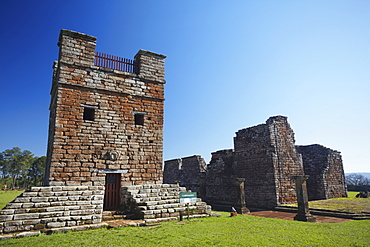 Ruins of Jesuit mission at Trinidad (La Santisima Trinidad de Parana), UNESCO World Heritage Site, Parana Plateau, Paraguay, South America