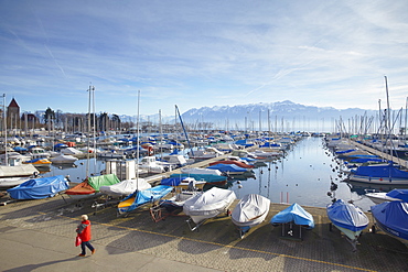 Ouchy harbour, Lausanne, Vaud, Switzerland, Europe