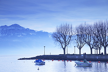 Harbour on Lake Leman (Lake Geneva), Ouchy, Lausanne, Vaud, Switzerland, Europe