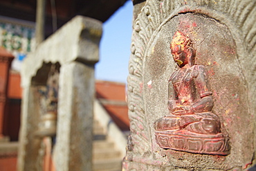 Statue at Bhagwati Shiva Temple, Dhulikhel, Kathmandu Valley, Nepal, Asia