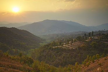 Terraced fields, Dhulikhel, Kathmandu Valley, Nepal, Asia