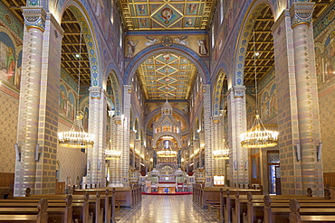 Interior of Basilica of St. Peter, Pecs, Southern Transdanubia, Hungary, Europe