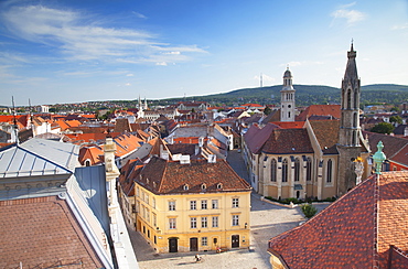 View of Main Square, Sopron, Western Transdanubia, Hungary, Europe