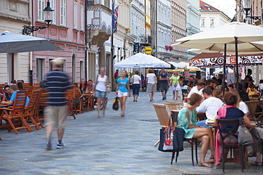 Outdoor cafes in Old Town, Bratislava, Slovakia, Europe 