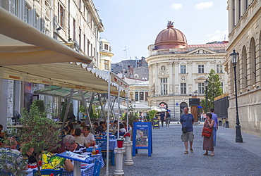 Outdoor cafes in Historic Quarter, Bucharest, Romania, Europe