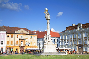 Trinity Column in Piata Unirii, Timisoara, Banat, Romania, Europe 