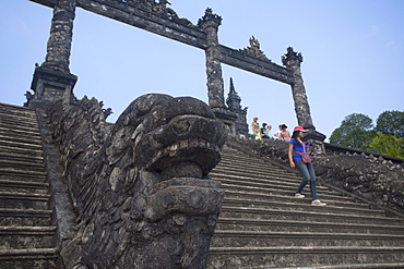 Tourists at Tomb of Khai Dinh, UNESCO World Heritage Site, Hue, Thua Thien-Hue, Vietnam, Indochina, Southeast Asia, Asia