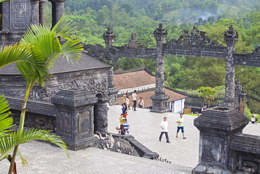 Tourists at Tomb of Khai Dinh, UNESCO World Heritage Site, Hue, Thua Thien-Hue, Vietnam, Indochina, Southeast Asia, Asia