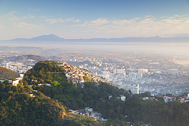 Favela on hillside, Cosme Velho, Rio de Janeiro, Brazil, South America