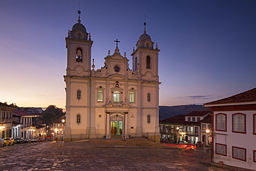 Metropolitan Cathedral of St Antony at sunset, Diamantina, UNESCO World Heritage Site, Minas Gerais, Brazil, South America