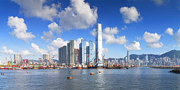 International Commerce Centre (ICC) and Hong Kong Island skyline, Hong Kong, China, Asia