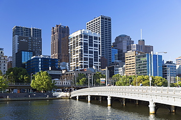 Melbourne skyline along Yarra River, Melbourne, Victoria, Australia, Pacific