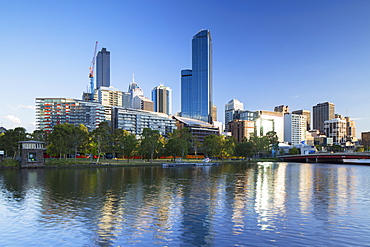 Rialto Towers and skyline along Yarra River, Melbourne, Victoria, Australia, Pacific