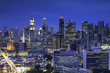 View of Chinatown and business district skyscrapers, Singapore, Southeast Asia, Asia